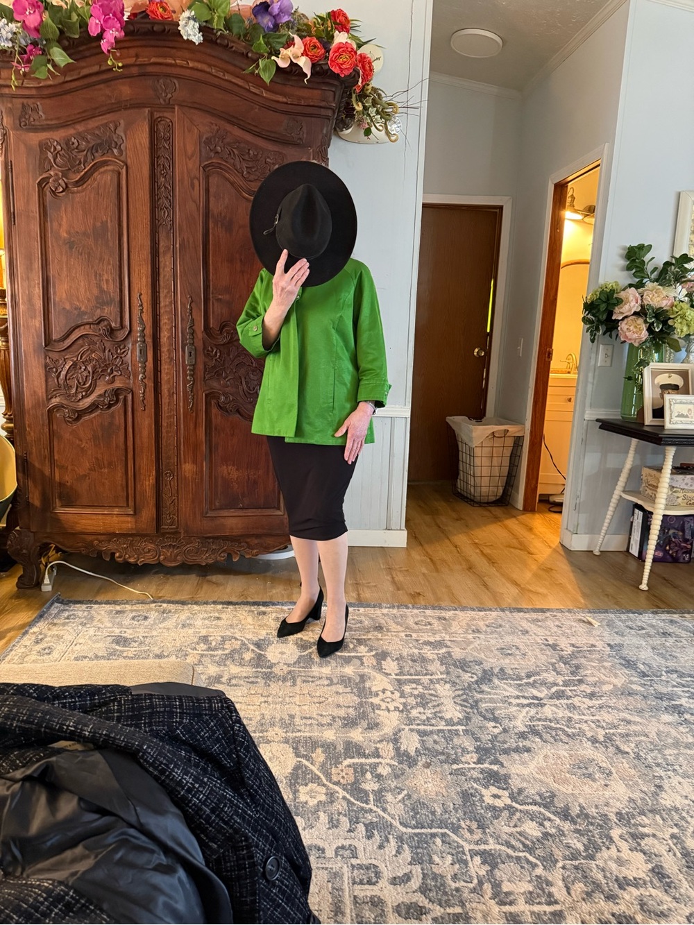 Jaclyn Smith Bright Green Three-Quarter Sleeve Blazer Jacket